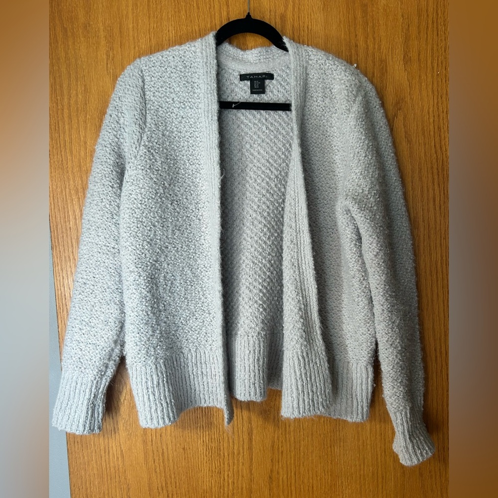 Tahari Light Gray Women's Cardigan